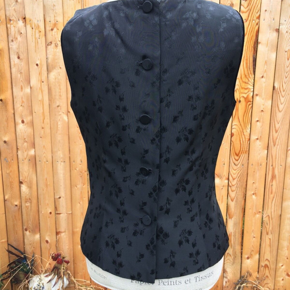 Vintage Donna Ricco Black sleeveless top/vest-12us - Picture 3 of 8